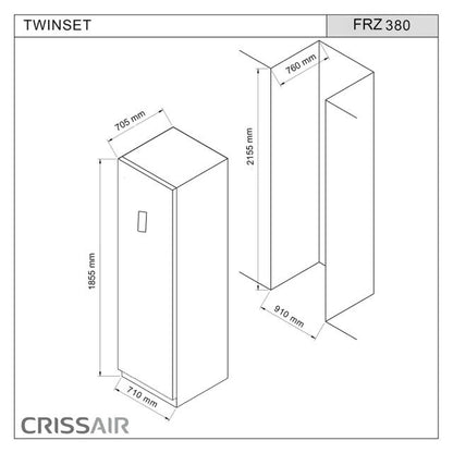 Freezer Crissair Twinset Maxi 380L 71cm 220V - FRZ380MAXI