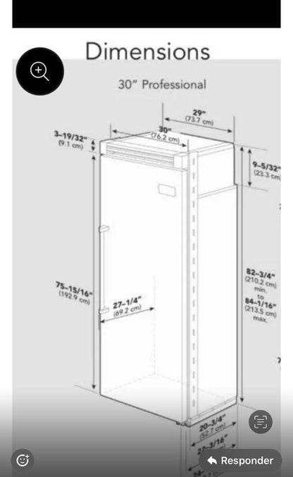Refrigerador Viking 30 polegadas