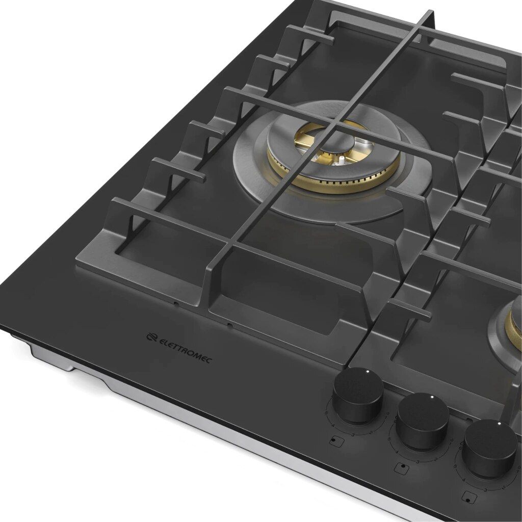 Cooktop Black Matte 90cm Step Flame Bivolt Elettromec - CKG5Q90BM3TNA