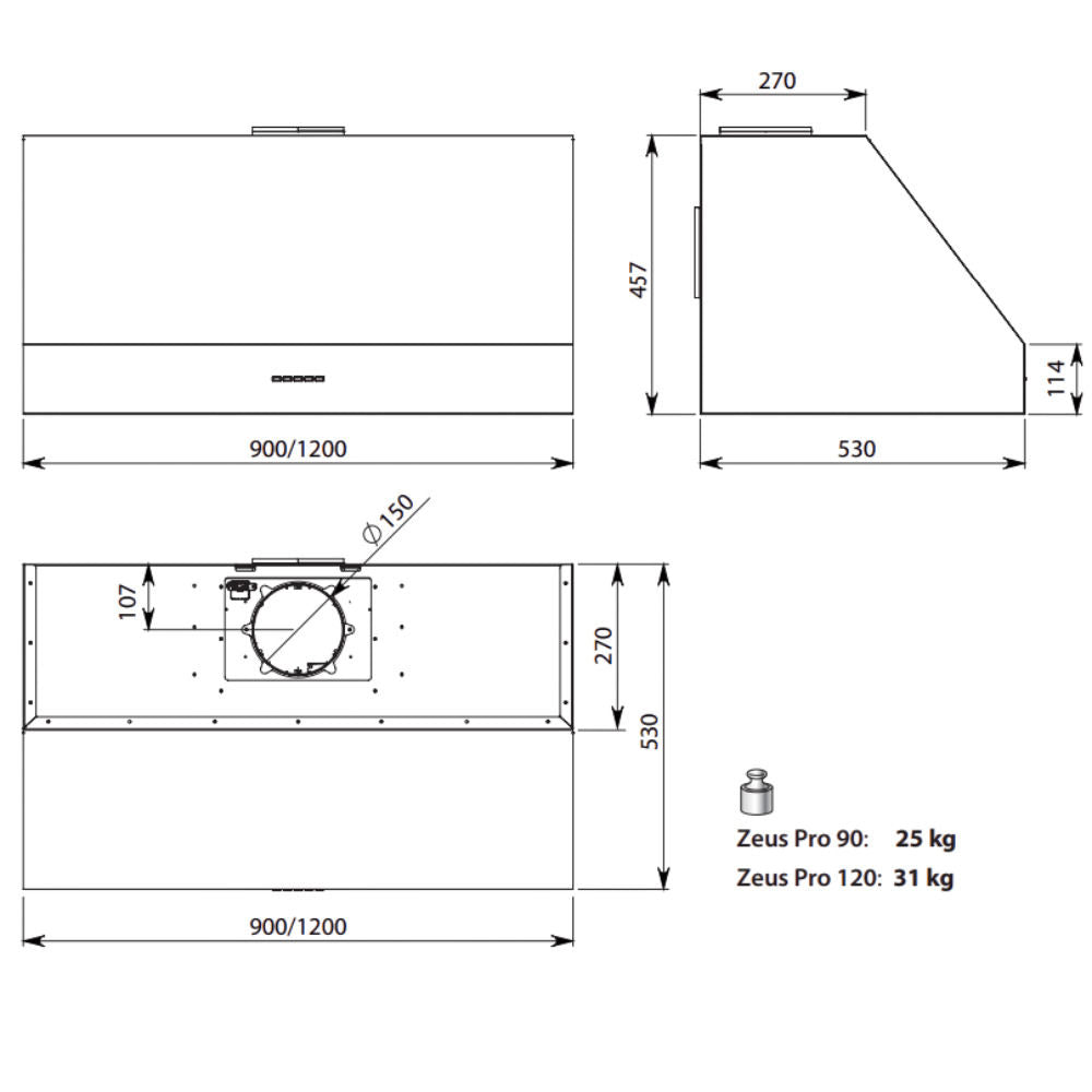 Coifa Falmec Zeus Pro Parede 90 cm Inox 220V - CZUN90F0P2ZZZI410F