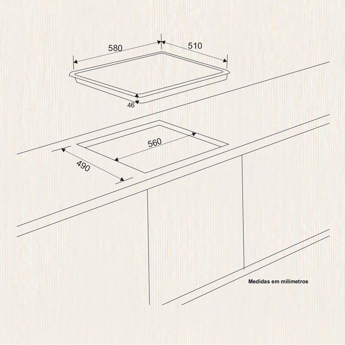 Cooktop Elettromec Vitrocerâmico 4 Zonas 60 cm 220V - CKV4Q60CV2XBA