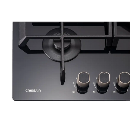 Cooktop a Gás Crissair Crystal 60 All Black 4 Queimadores Bivolt - NCT24G7