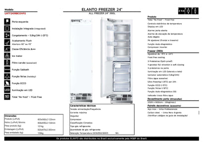 Kit Painel Decorativo Elanto Professionale Inox para All Freezer 24 Polegadas - LNTDKF2439PRO