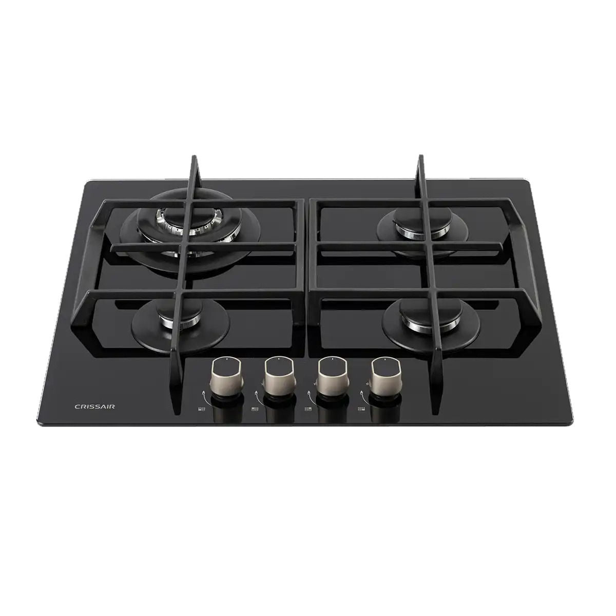 Cooktop a Gás Crissair Crystal 60 All Black 4 Queimadores Bivolt - NCT24G7