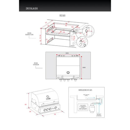 Churrasqueira Premium Gás Cuisinart Arkton Plus 3Q BB 65cm 220V - 4093250002