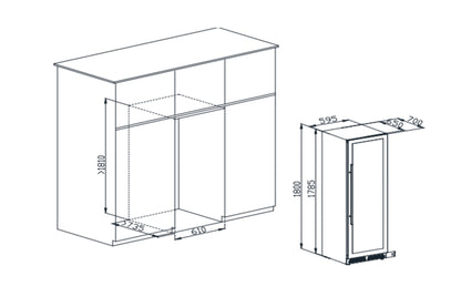 Cervejeira Elanto Professionale 60 cm 630 Latas Single Zone Inox 220V Abertura Direita - LNTBC663SZPROX2R