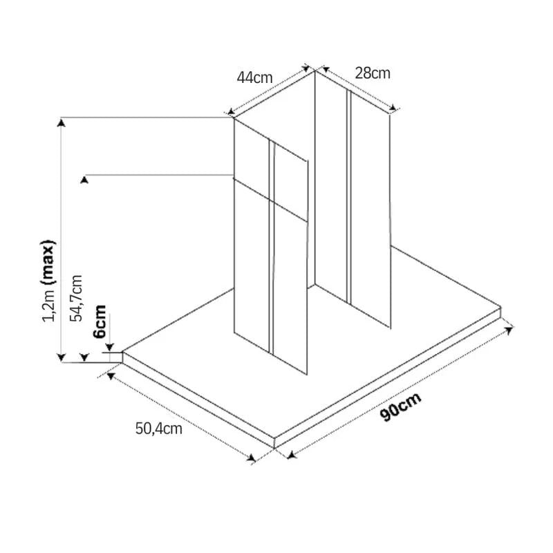 Coifa de Parede Cuisinart Arkton Advanced 1200m³ 90cm Inox Preto 220V - 4092540011