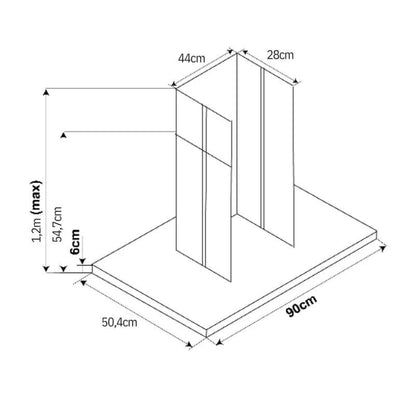 Coifa de Parede Cuisinart Arkton Advanced 1200m³ 90cm Inox Preto 220V - 4092540011