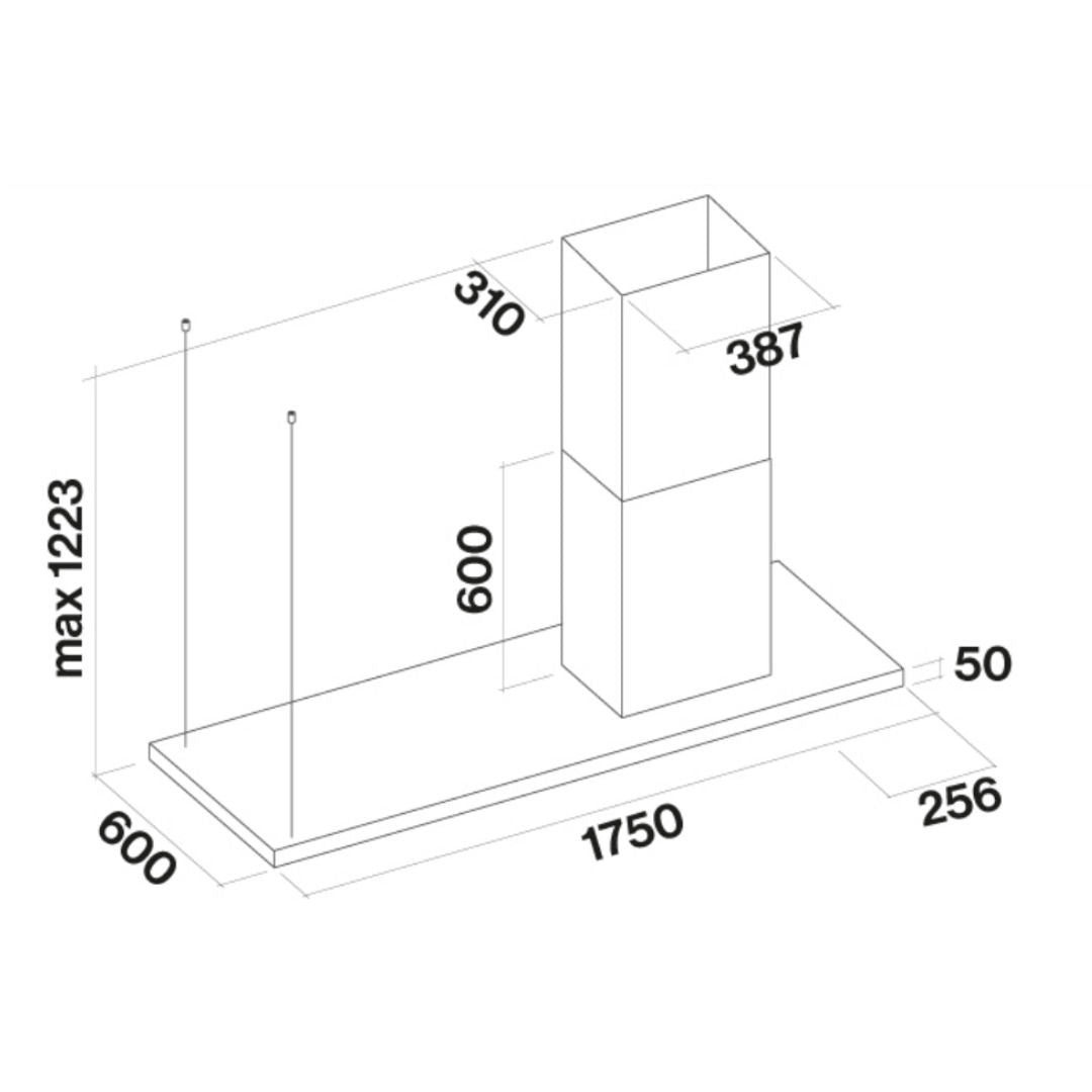 Coifa Falmec Lumen NRS Ilha 175 cm Direita CLUI75.F4P2#NEUI490F 220V