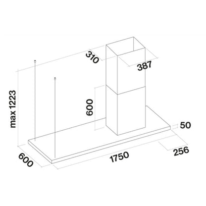 Coifa Falmec Lumen NRS Ilha 175 cm Direita CLUI75.F4P2#NEUI490F 220V