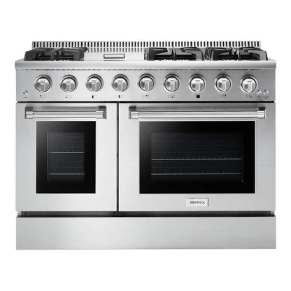 Fogão Benmax Pro 6 Bocas 2 Fornos a Gás Inox com Griddle 122cm - STOVG482FI