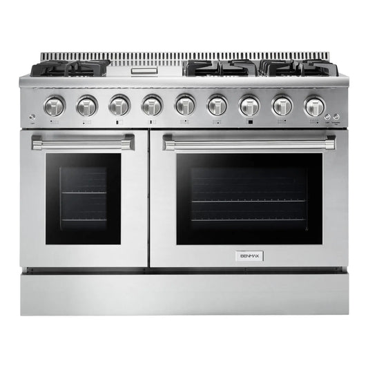 Fogão Benmax Pro 6 Bocas 2 Fornos a Gás Inox com Griddle 122cm - STOVG482FI
