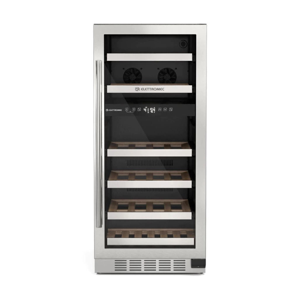 Adega Inox 25 Garrafas Dual Zone Built-in Connect 220V Abertura Esquerda Elettromec - CV2BI30XV2VPA