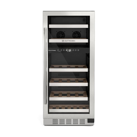 Adega Inox 25 Garrafas Dual Zone Built-in Connect 220V Abertura Esquerda Elettromec - CV2BI30XV2VPA