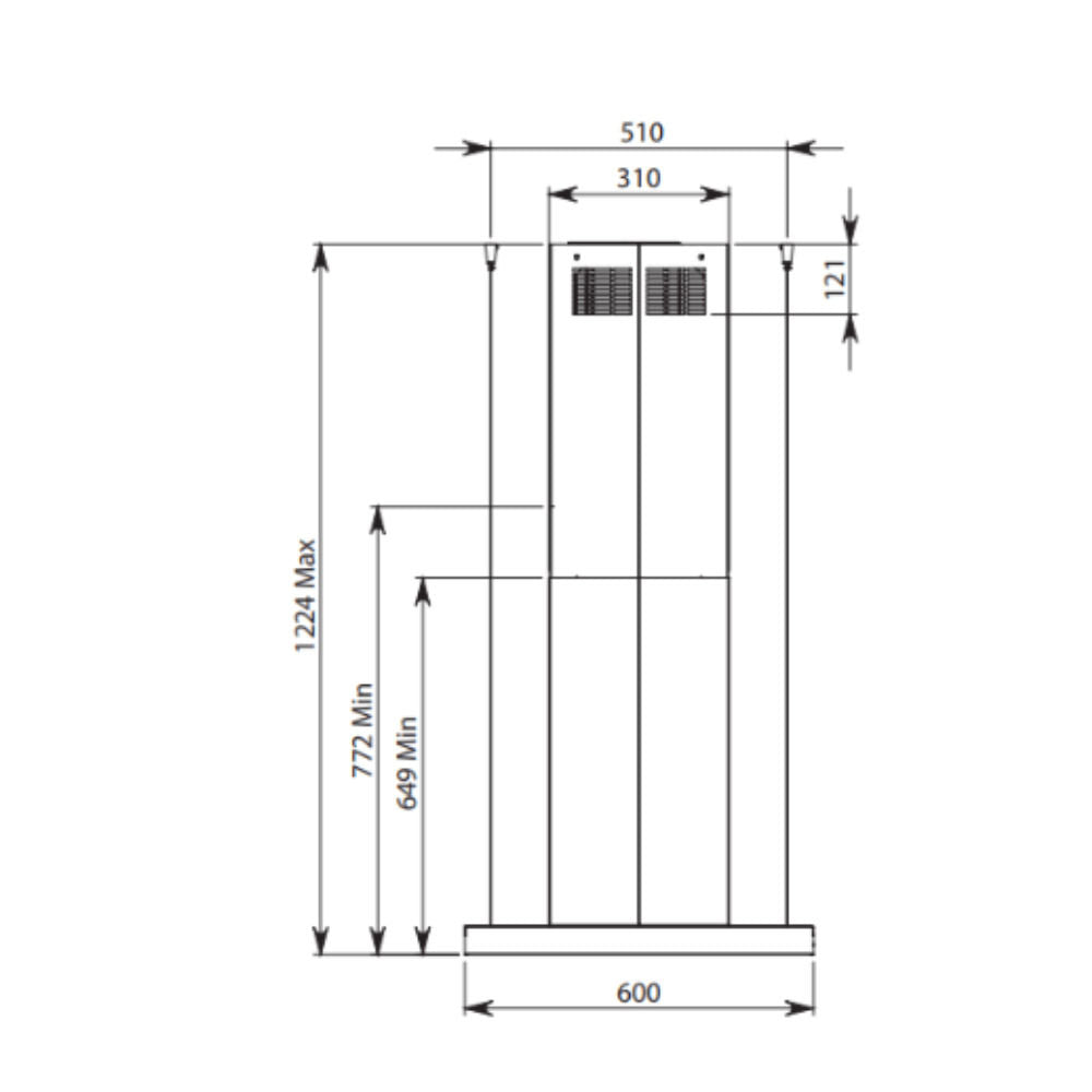 Coifa Falmec Lumen NRS Ilha 175 cm Direita CLUI75.F4P2#NEUI490F 220V