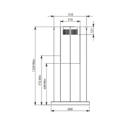 Coifa Falmec Lumen NRS Ilha 175 cm Direita CLUI75.F4P2#NEUI490F 220V