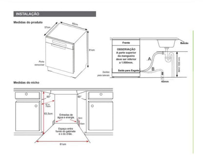Lava Louças 14 Serviços 60cm 220V Cuisinart Prime