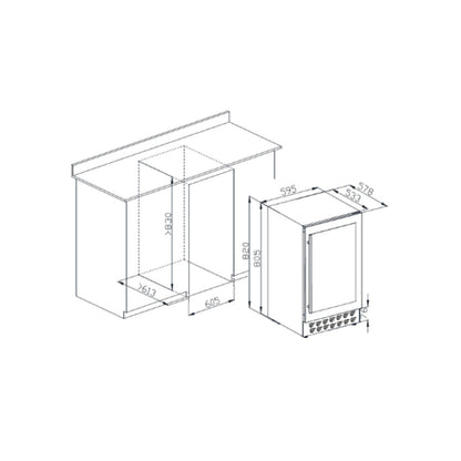 Adega de Vinhos Elanto Nero Argento Dual Zone 46 Garrafas 60cm 220V - LNTWC646UDZNAG2
