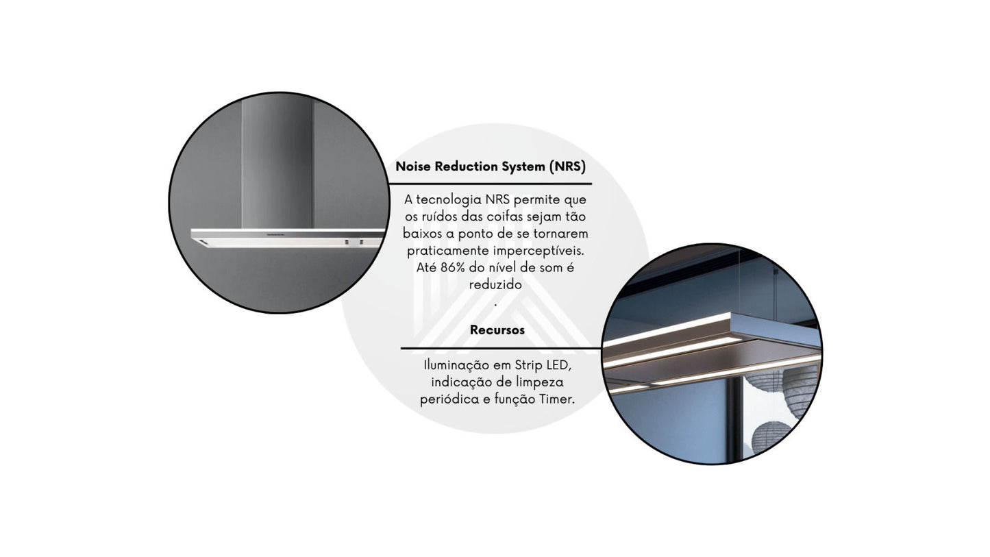 Coifa Falmec Lumen NRS Ilha 175 cm Direita CLUI75.F4P2#NEUI490F 220V