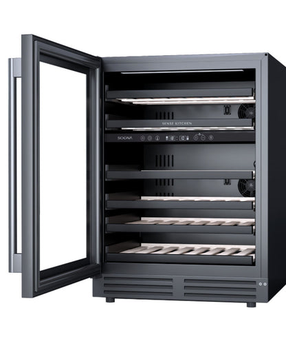 Adega de Vinhos SOGNA Carbon SWC60-BK Dual Zone 46 Garrafas 60cm 220V