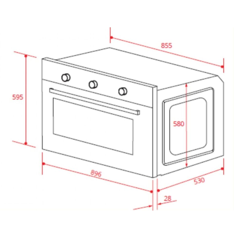 Forno Luce Gás Elettromec 90 cm 220V - FGAN90LC2TNA