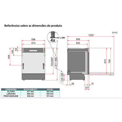 Lava-louças de Embutir/Revestir Gorenje GV693C60UVBR 16 Serviços 60 cm 220V