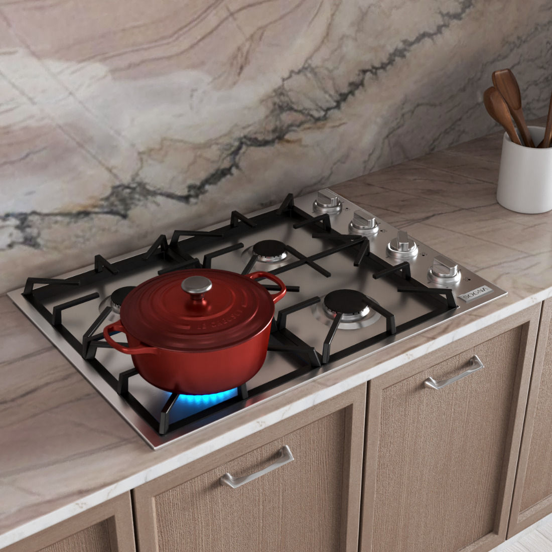 Cooktop a Gás SOGNA Sense SGC75 4 Queimadores 75cm 220V
