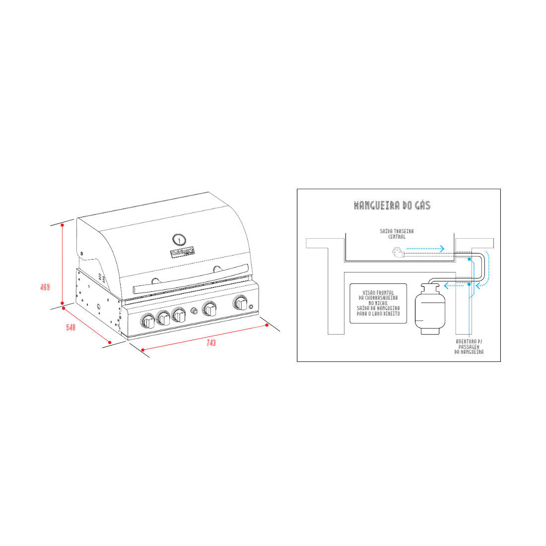 Churrasqueira Premium a Gás Cuisinart Arkton 4 Queimadores 75cm 220V - 4093250004