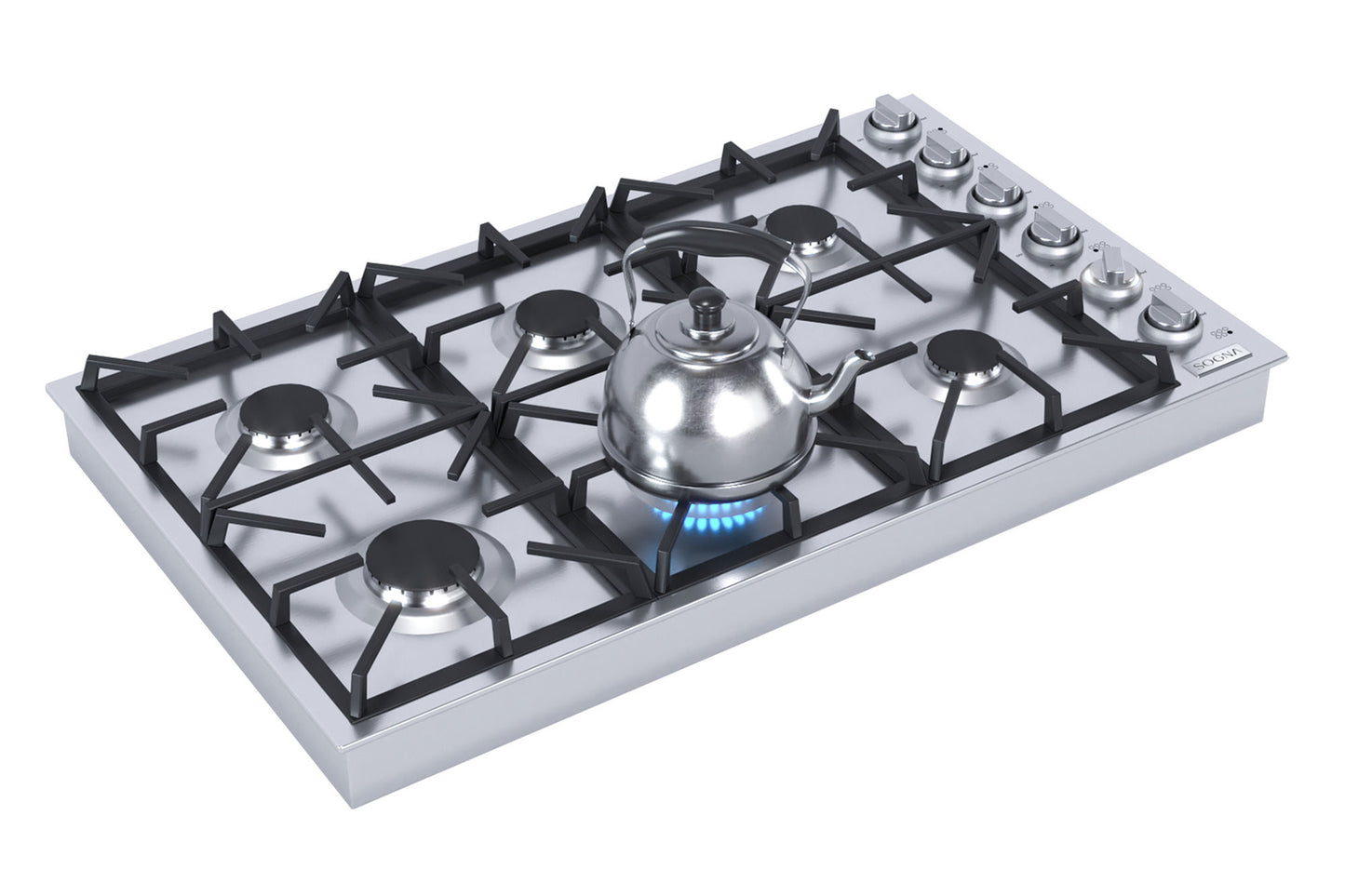 Cooktop a Gás Semiprofissional SOGNA Sense SGC90 6 Queimadores 90cm 220V
