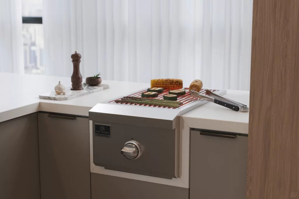 Dominó Elettromec Churrasqueira Professional 2 Queimadores Gás 40 cm - DBQ2Q40XPNHUB