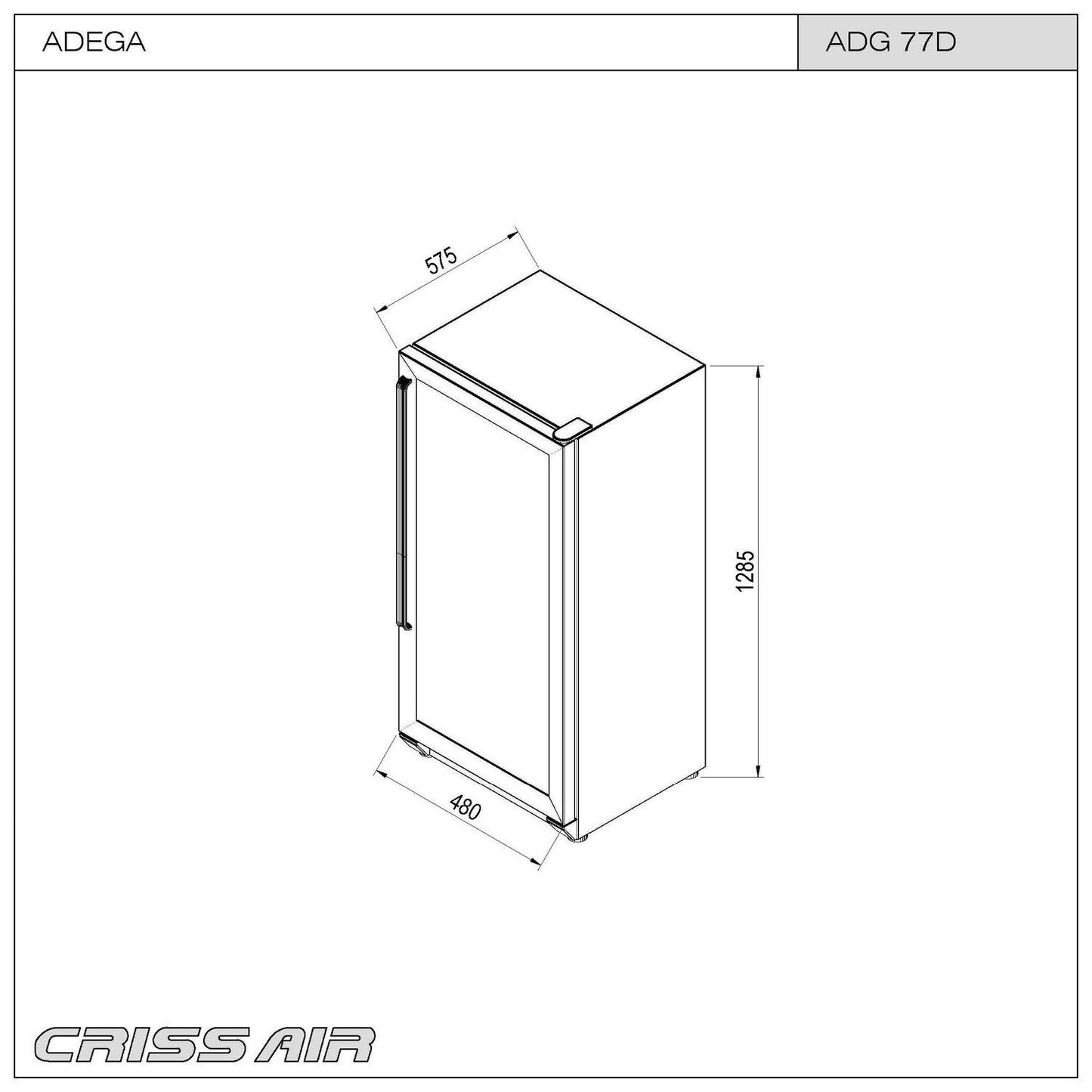 Adega Duo Crissair Signature 77 Garrafas 193L 220V - ADG 77Di