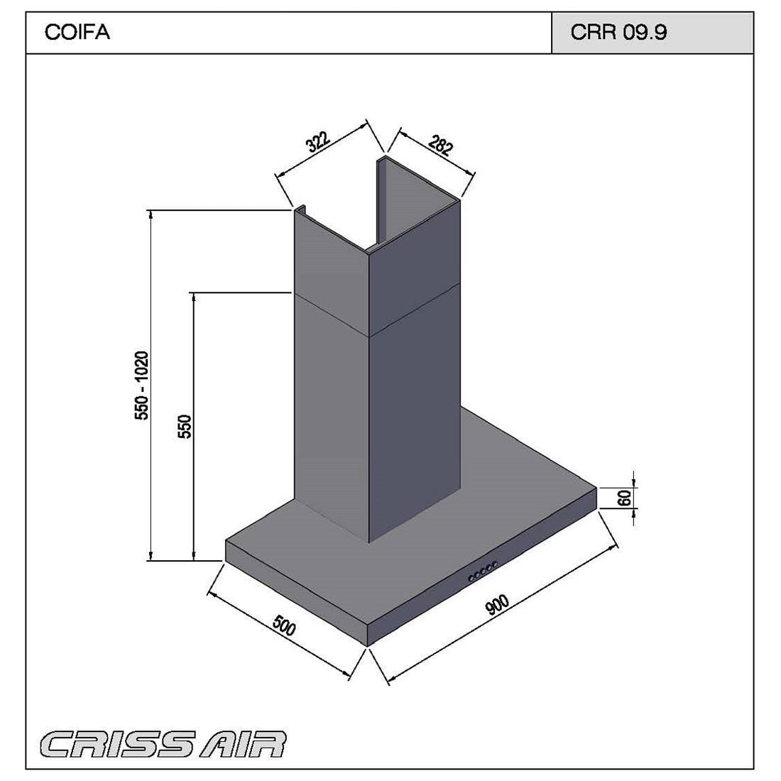 Coifa de Parede Crissair Soft 90 Signature 90cm 127V/220V - CRR09.9