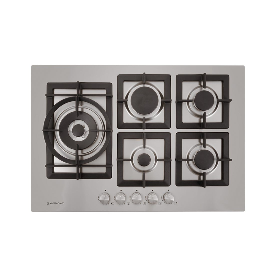 Cooktop Elettromec Quadratto Gás 5 Queimadores 75cm Bivolt - CKG-5Q-75-XQ-3ZEA