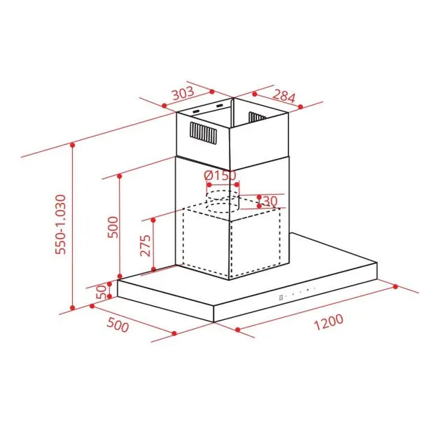Coifa Elettromec Milano Parede Inox 120cm 220v