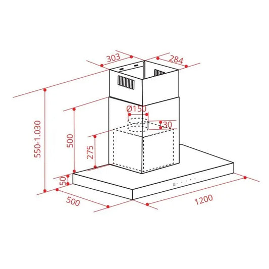 Coifa Elettromec Milano Parede Inox 120cm 220v
