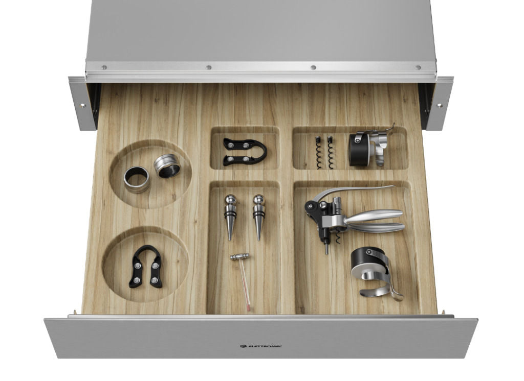 Gaveta Storage para Acessórios de Vinho Sole Inox 14 cm Elettromec - GV6S14SLNTNA
