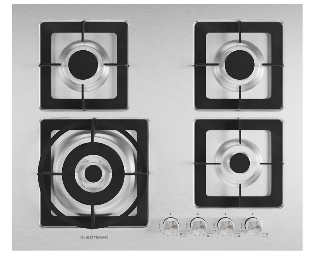 Cooktop Elettromec Quadratto 4 Queimadores 60 cm Bivolt - CKG4Q60XQ3ZEA