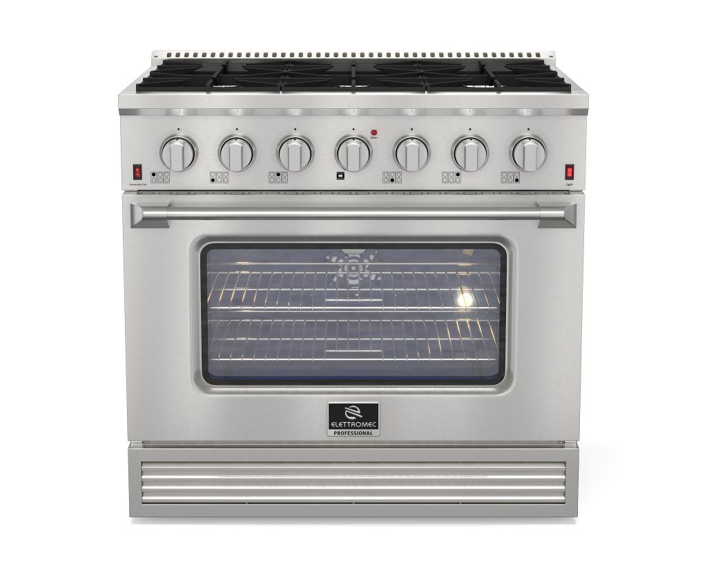 Fogão Elettromec Professional Inox Gás/Gás 36 Polegadas 127L 127V - FGG6Q36XP1SGA